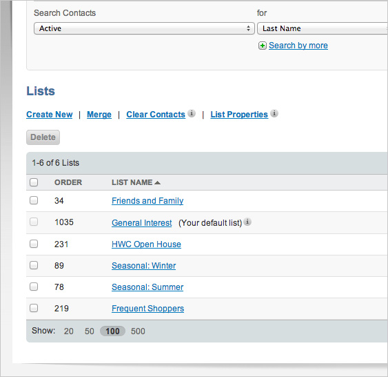 Contact List Management Tools