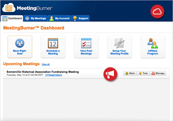 EventSpot features > Promote > Online Meetings