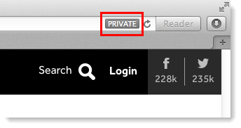 Private in address bar