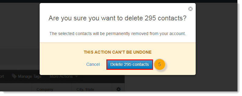 Delete contacts