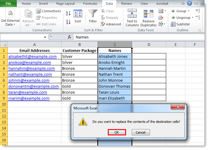 Formula To Separate Names In Excel 8937