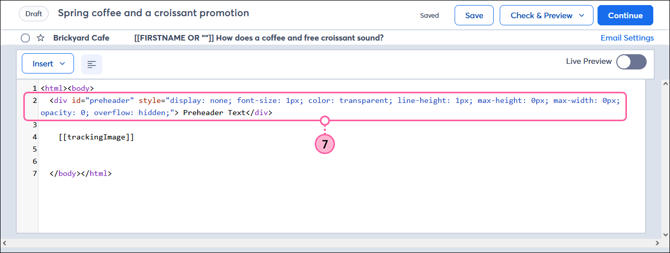 Editor de código personalizado con código de preencabezado