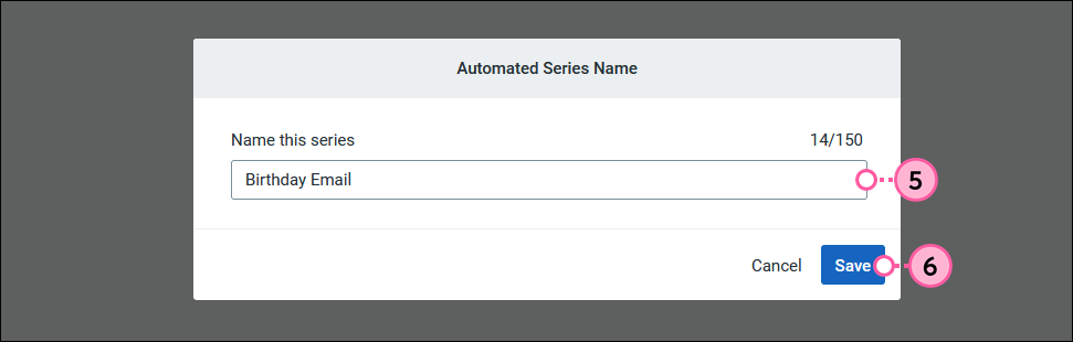 Automated Series Name field and Save button