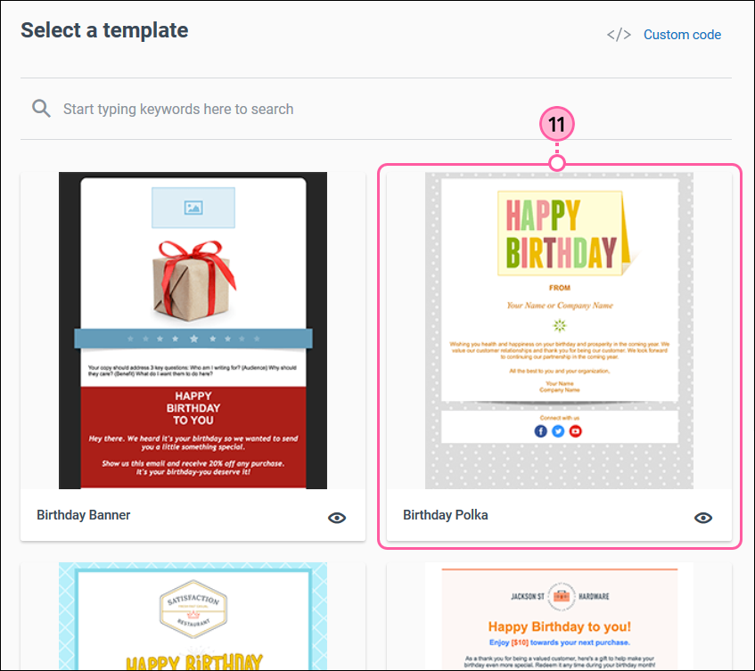 Create a recurring birthday email