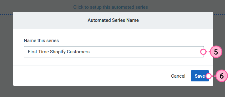 Automated Series Name field and Save button