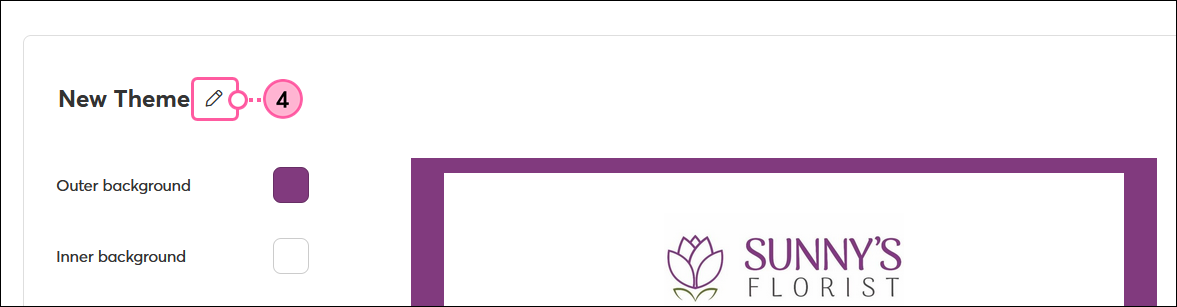 Nombre del tema de BrandKit con ícono de lápiz