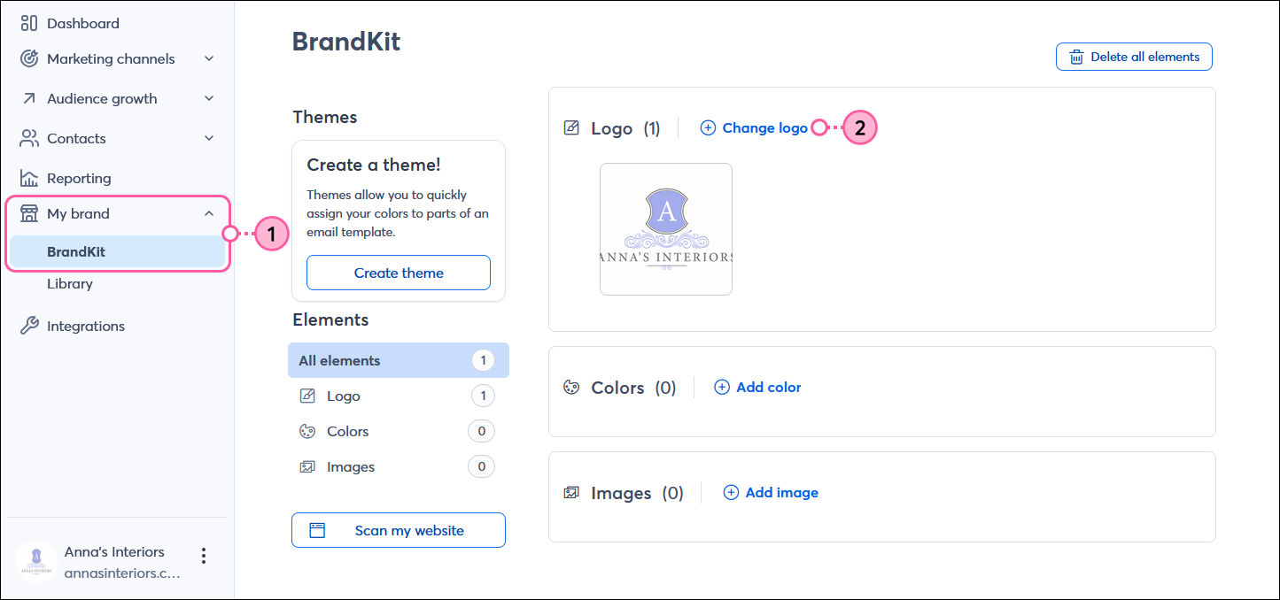 BrandKit with Add Logo button