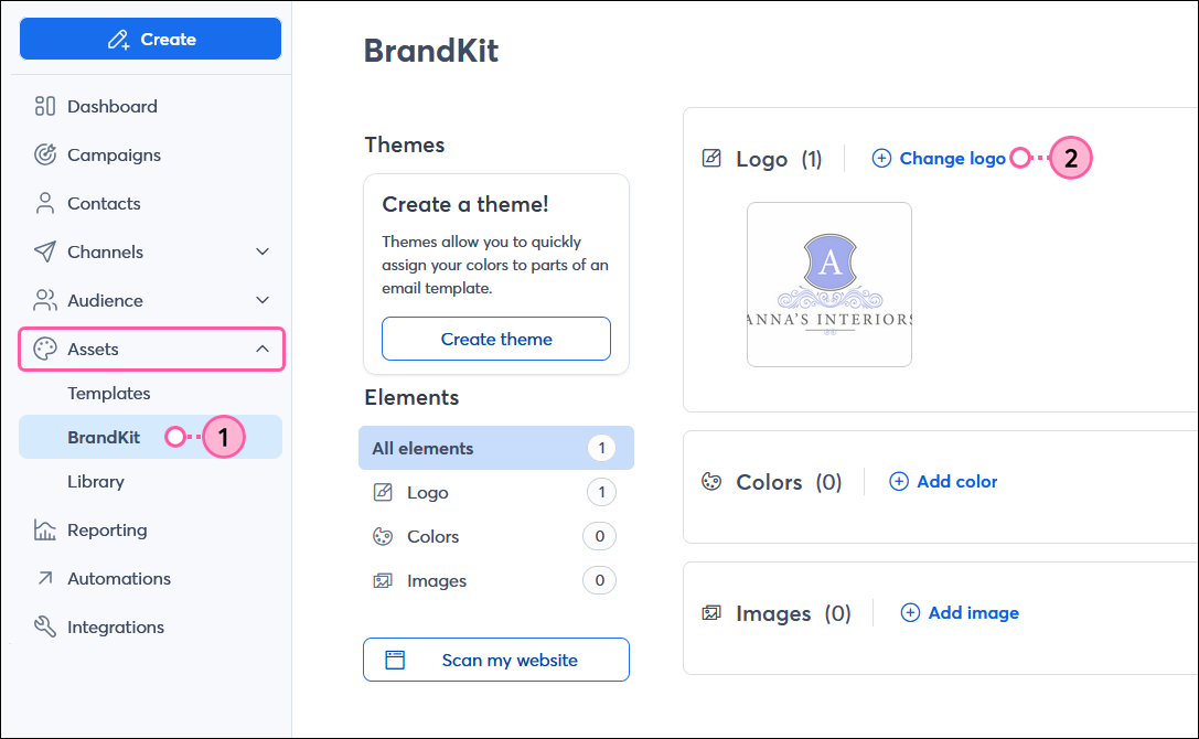 BrandKit with Change Logo option