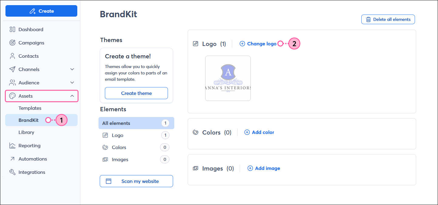 BrandKit with Add Logo button