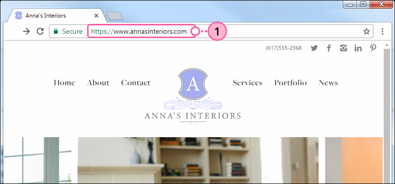 Website-URL im Browser