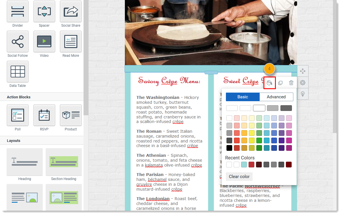 Adjust image padding in an email