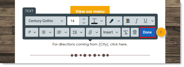 Option de sélection d’information, champ de sauvegarde et bouton Insert (Insérer)