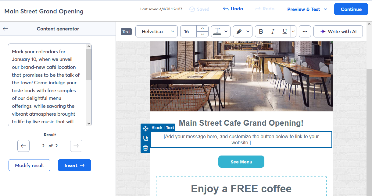 AI Content Generator with email generated
