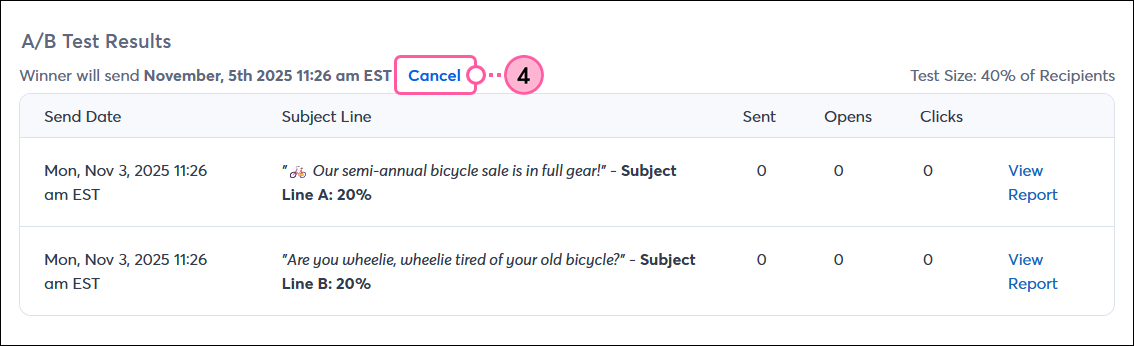 Vínculo Cancel (Cancelar)