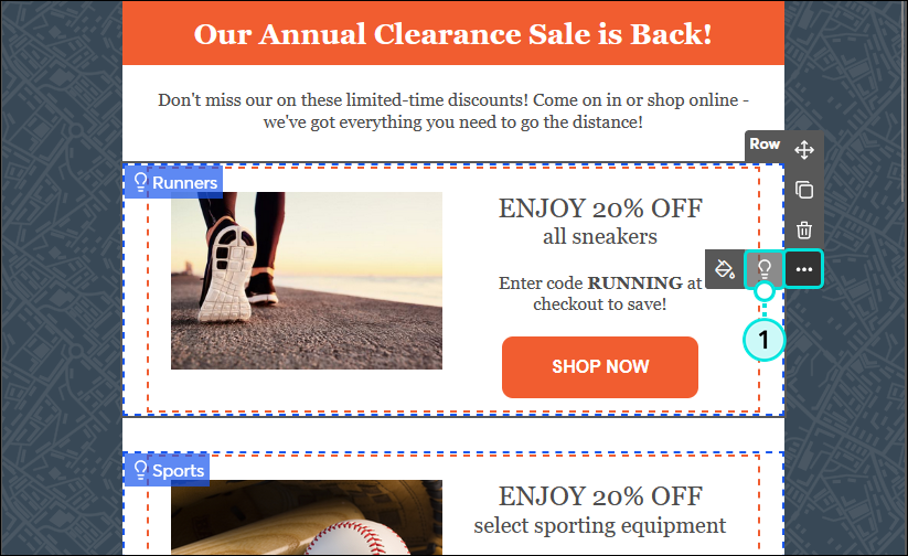 Dynamic Content Block with Name and Lightbulb Symbol