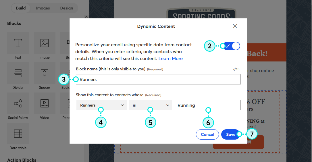 Add Dynamic Content Criteria