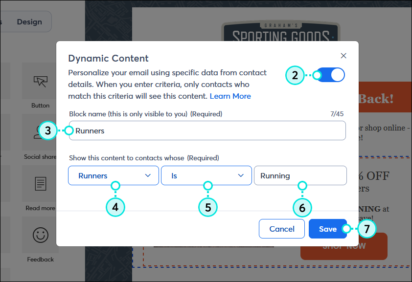 Add Dynamic Content Criteria