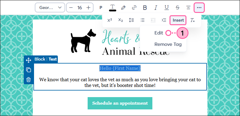 Insert Drop-down Menu and Edit Option