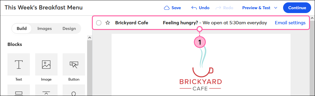 Email header block