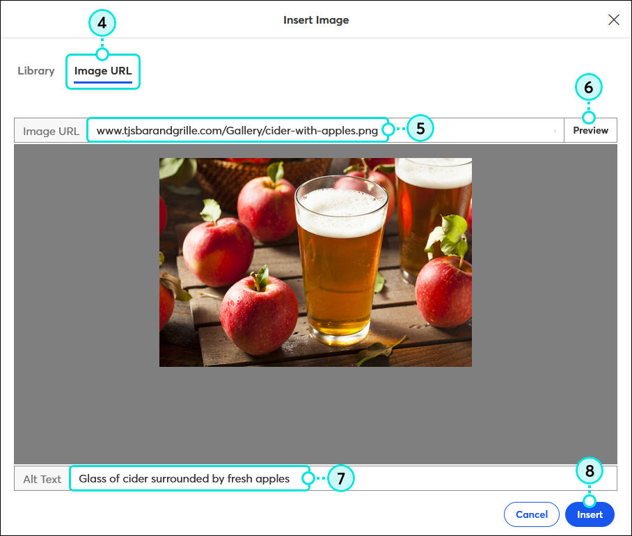 Insert or remove images from an email