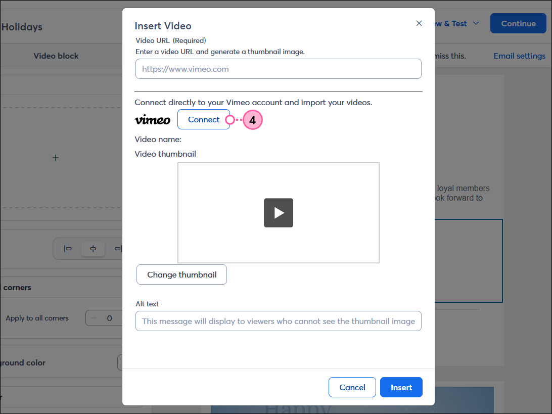 Connect to your Vimeo Account
