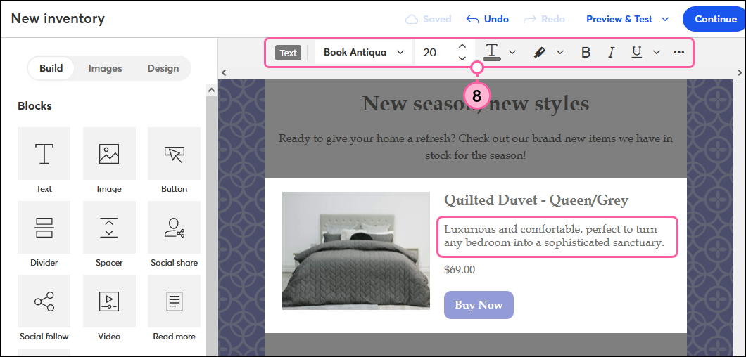 Product inserted, Done button