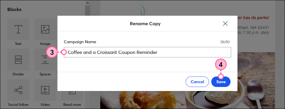 Campaign Name field and Save button