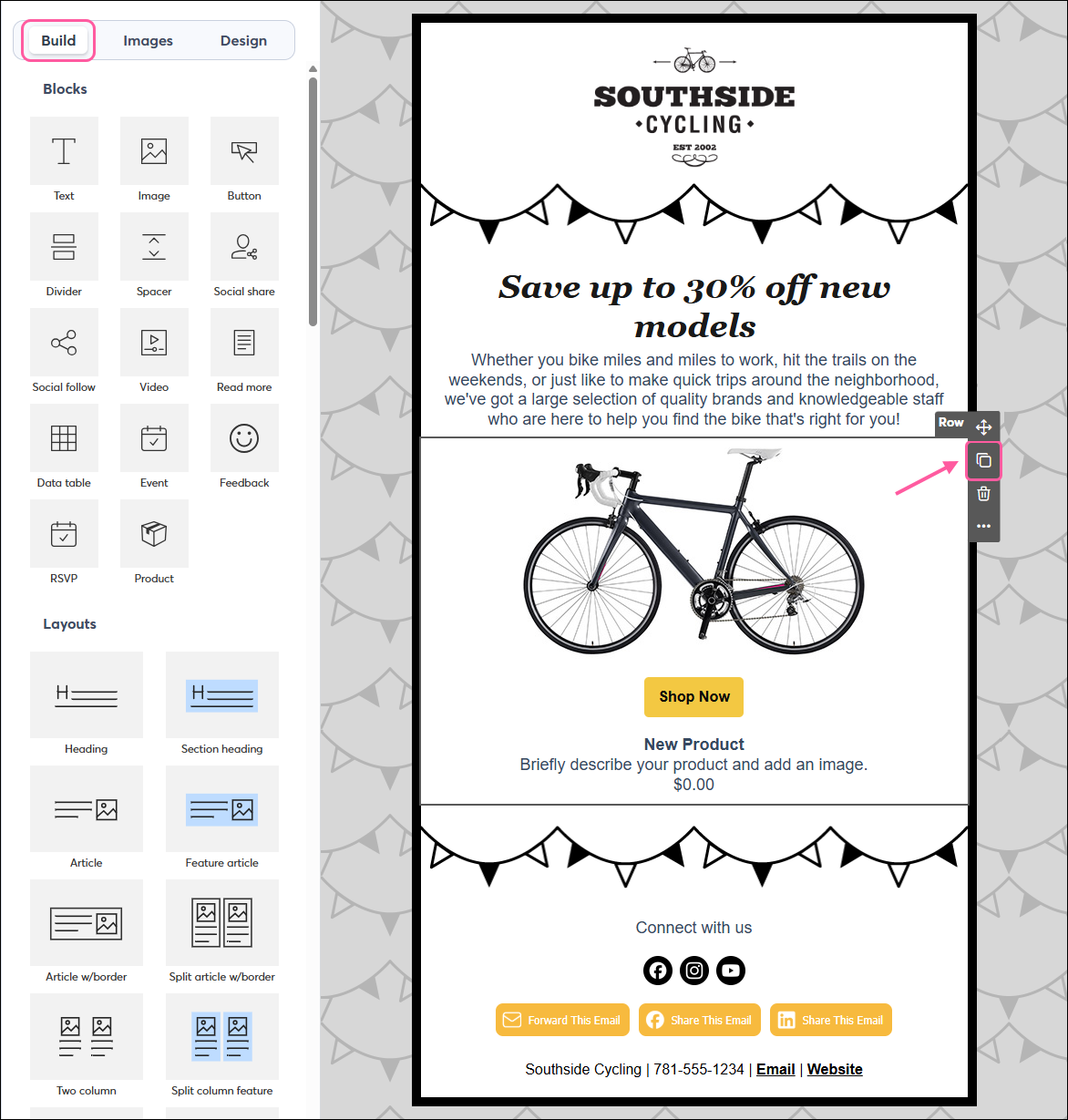 Drag-and-drop Pre-built Layout into Template