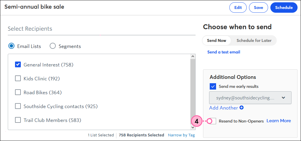 Resend to Non-Openers Option