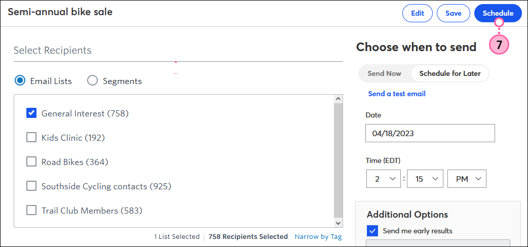 Schedule Button