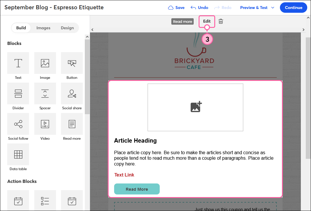 Block Toolbar and Edit Button