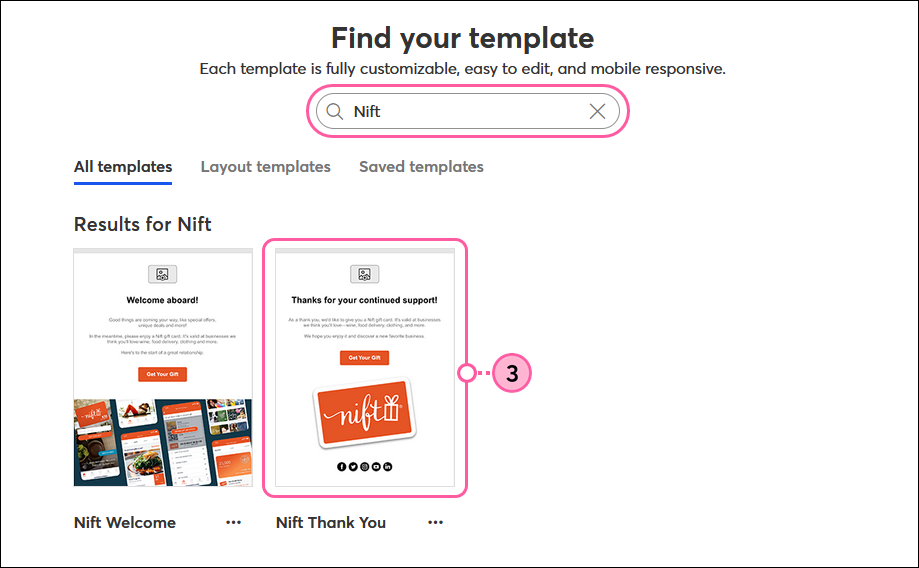 Select a Nift Template