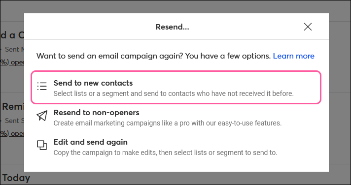 Resend an Email to New Contacts