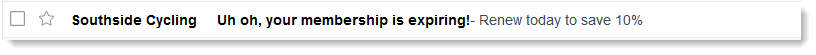 Subject Line urgency example