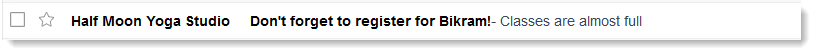 Subject Line urgency example