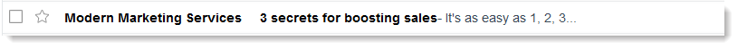 Subject Line Value example
