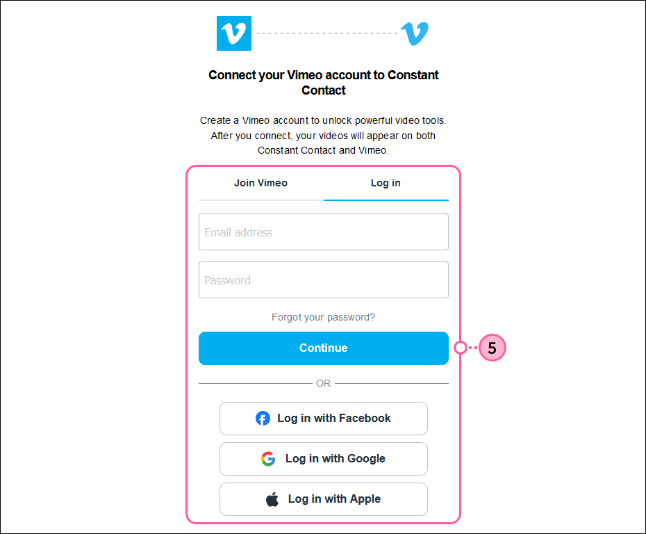 Log In to Vimeo