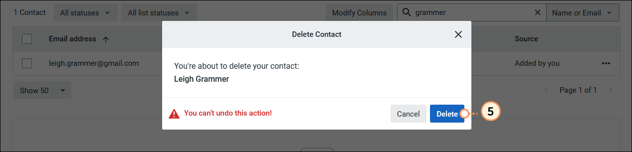 Delete A Contact From Your Account