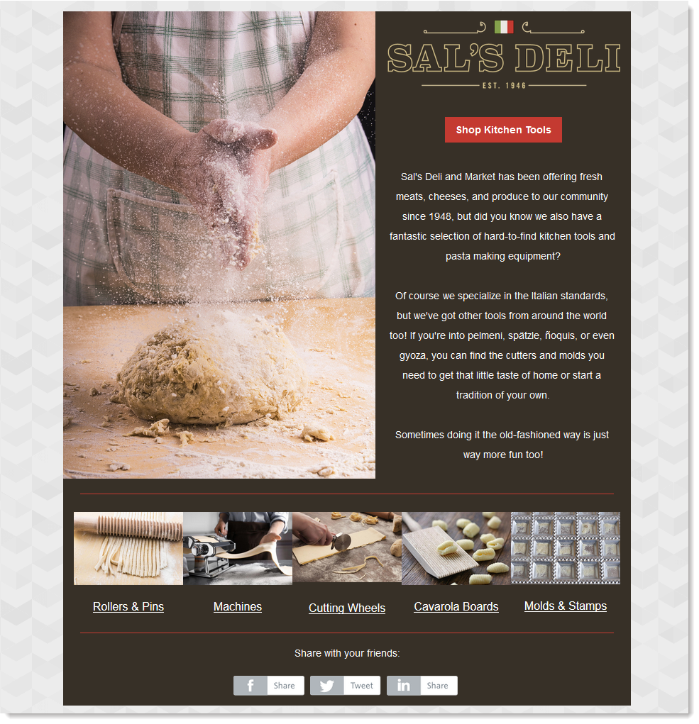 Email Example with Light Text on a Dark Background