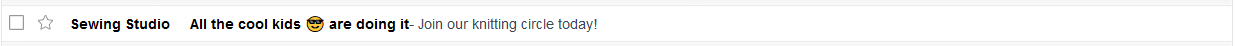 E-Mail-Betreffzeile mit Sonnenbrillen-Emoji