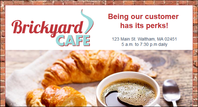Email with left-aligned logo and headline