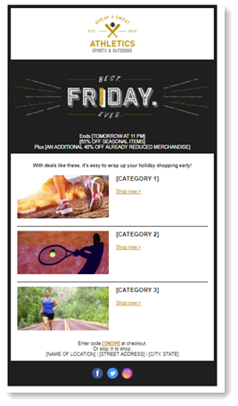 Example of Black Friday template.