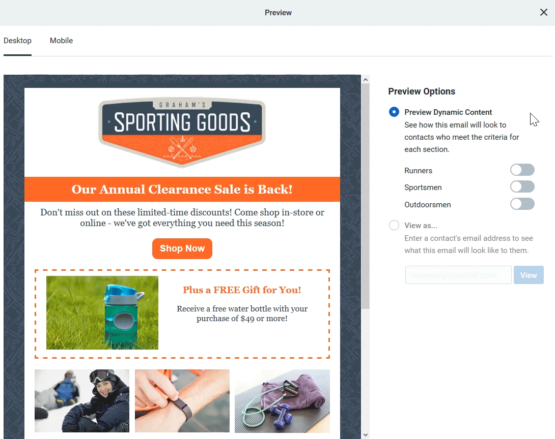 Preview Dynamic Content