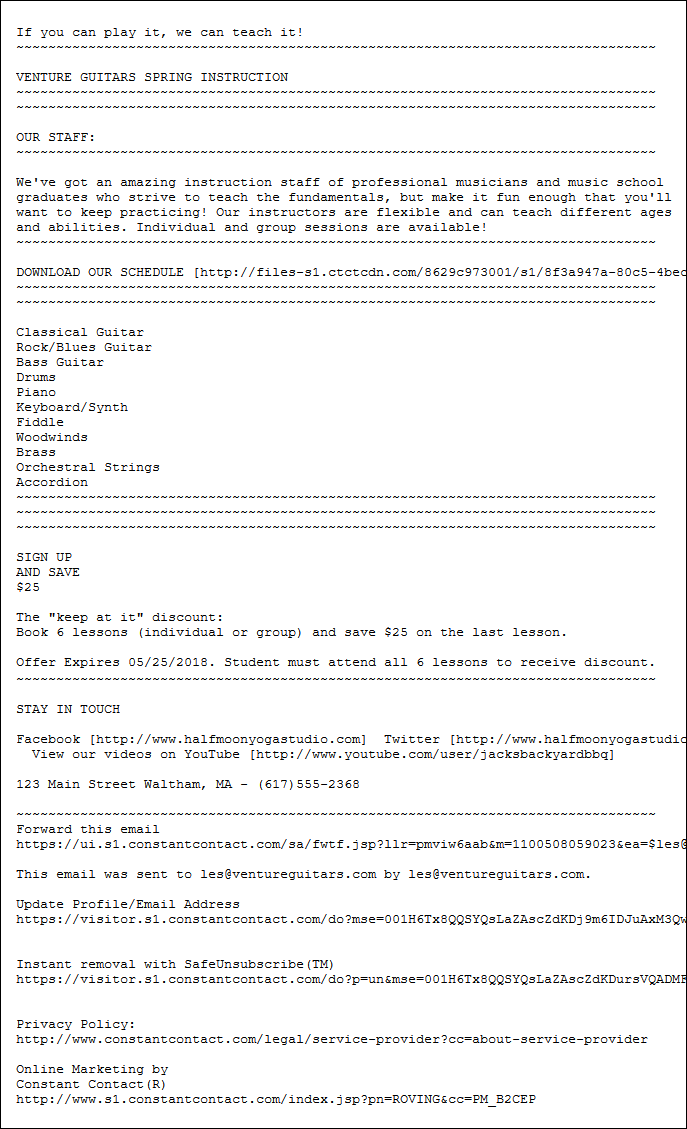 Text Email Version