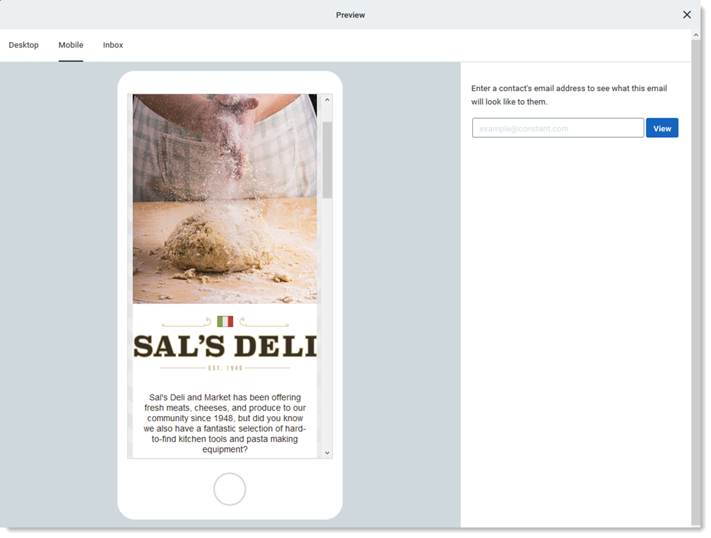 Desktop and Mobile Preview Toggle