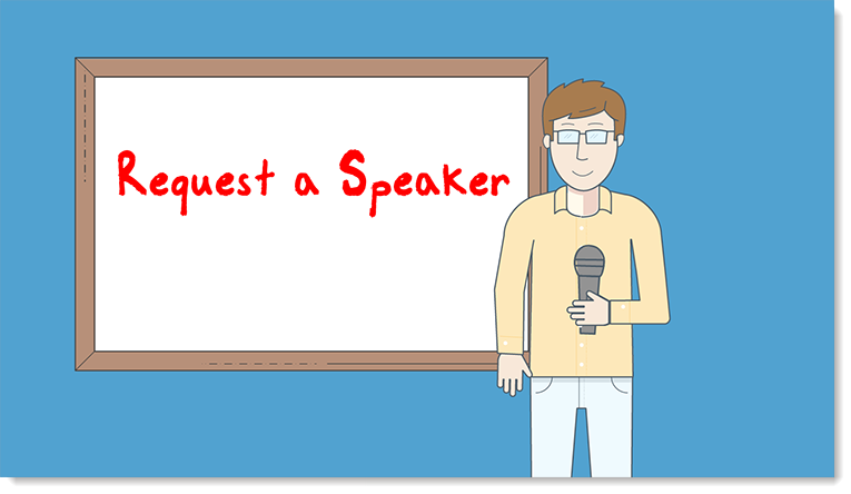 Graphic of a public speaker.