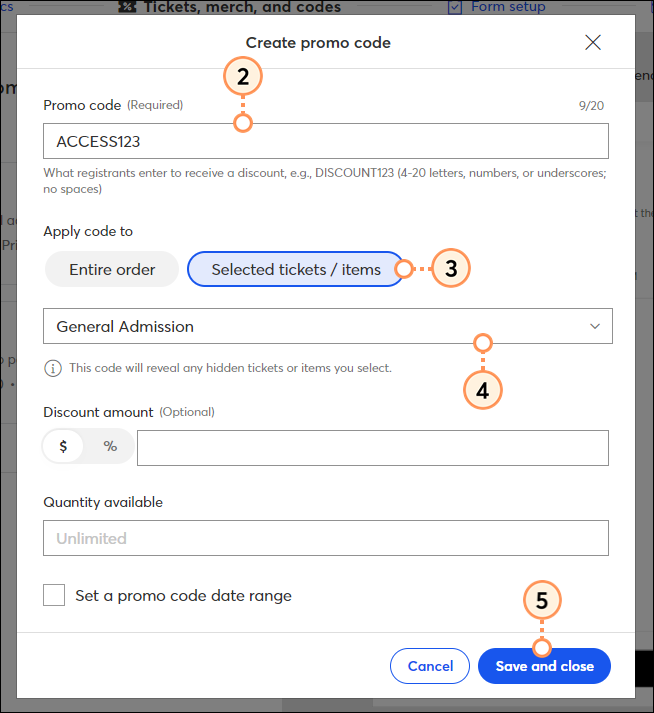 Set up your access code