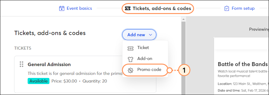 Add New Promo Code