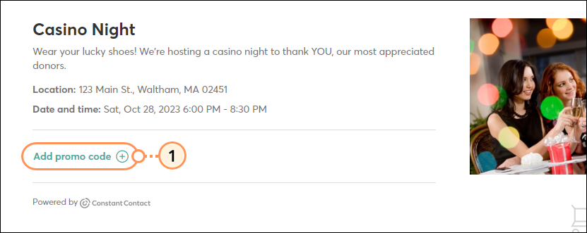 Click to enter a promo code