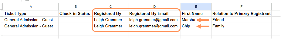 Attendee Report Example 1